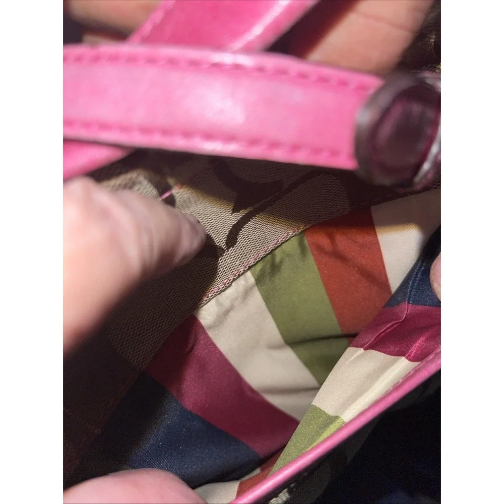 Coach Willis 70th Anniversary Brown Signature With Pink Leather Top Handle 19034 - Picture 13 of 15